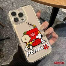 名创优品史努比和查理·布朗透明TPU手机壳，适用于iPhone 17/17 Pro/17 Pro Max/17 Air/16/15/14/13/12/11/X系列，iPhone 17 Pro Max手机壳，iPhone 17 Pro手机壳，iPhone 17手机壳，圣诞礼物，女朋友 - 無色 - 查看 5