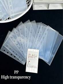 1 Pack, Contains 10 A6/A7 Transparent Inserts, Suitable For Photo Album Inserts, Plastic Scrapbook Storage Boxes, Sticker Book Inserts, Insert Bags, Sticker Storage Boxes, Portable Travel Souvenir Storage Boxes, Sticker Notebooks And Sticker Planners. Made Of High Transparency PP Material, Perfect For Sticking Stickers, Making Sticker Notebooks, Photo Cards And Organizing Office Planners. Ideal For Classroom, Home, Office And Travel, And A Must-Have For Back To School. - Multicolor - View 5