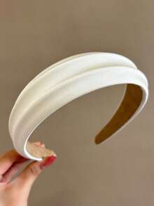 3条/1条装 女士黑白卡其色丝滑缎面宽发带 时尚百搭 高级优雅气质 简约纯色发带 发饰 适合日常出行、休闲聚会、通勤度假 扎马尾辫、编发、盘发、洗脸、沐浴、化妆 搭配服装 可作珠宝头饰配饰，夏季、假日、旅行 - 彩色 - 查看 7