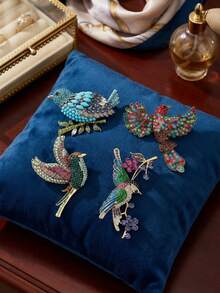 Luxury Heavy Rhinestone Large Bird Brooches - Classic Animal Pins For Women Unisex Casual Party Jewelry Accessories / Friends Gifts Badges Decoration - Bird - View 2