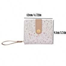 Minimalist Cute Cat Design Women's Snap Closure Coin Pouch, Multifunctional Short Wallet Card Holder With Handle - Multicolor - View 8
