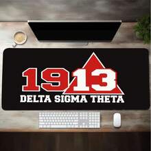 An Xl-Sized Mouse Pad Featuring The Delta Sigma Theta 1913 Sorority, Made Of Non-Slip Rubber And Washable, In Black And Red With White Triangular Insignia.It'S Perfect For Office And Dorm Decor, As A Gift For Members, And Suitable For Christmas - Mouse Pad - View 8