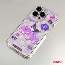 Miniso 名创优品 Kuromi 棋盘格汽车透明 TPU 手机壳，适用于 iPhone 17/17 Pro/17 Pro Max/17 Air/16/15/14/13/12/11/X 系列，iPhone 17 Pro Max 手机壳，iPhone 17 Pro 手机壳，iPhone 17 手机壳，圣诞礼物，女朋友 - 無色 - 查看 2
