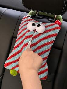 Creative Cartoon Car Tissue Paper Holder, Plush Tissue Paper, Car Armrest Box Tissue, Car Seat Back Tissue, Wall-Mounted Tissue Box For Home Use - Multicolor - View 12
