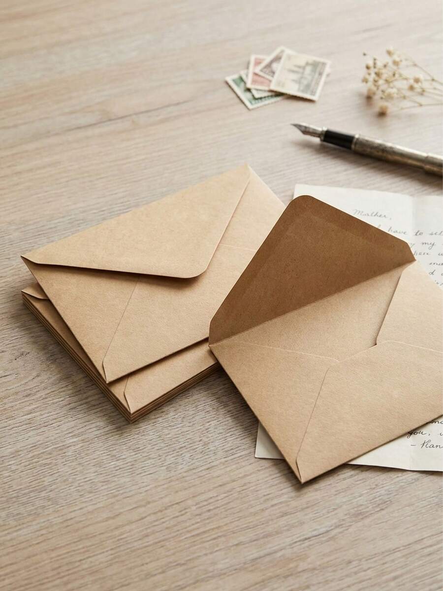 100个V型翻盖A6邀请函信封，适用于订婚邀请、婚礼、生日派对、婴儿派对等。 - 多色 - 查看 1