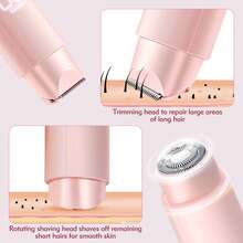 HYUNDAI 2-In-1 Women's Electric Shaver, Waterproof IPX7 Bikini Trimmer With LED Light, For Bikini, Legs, Underarms And Intimate Areas, Gift Box Suitable For Friends - View 7
