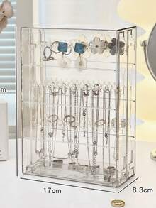 1个展示架，Baraziku钥匙链支架，手机挂绳，动漫周边，小型收纳盒，徽章展示架，高端优雅耳环，耳环，项链，手链，珠宝，大容量奢华透明防氧化展示架，珠宝收纳盒 - 彩色 - 查看 13