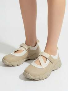 Giày thể thao Mary Jane nữ mùa hè mới 2026, thoáng khí, không bí bách, màu trắng, dễ phối với váy, giày y tá lưới. - Màu Khaki - Xem 3