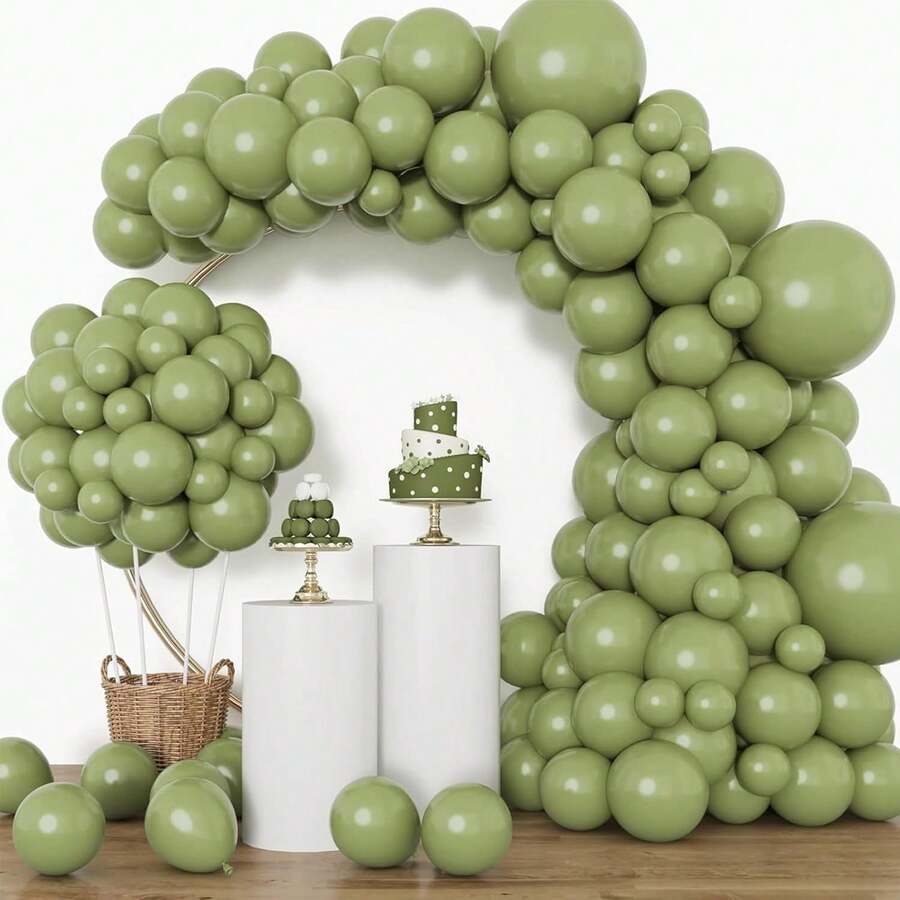 10pcs Avocado Green Balloons 10 Inch, Luxury Romantic Decorative Balloons For Wedding Birthday Christmas New Year Graduation Valentine's Day Party Home Decoration Celebration Supplies - Bơ xanh - Xem 1