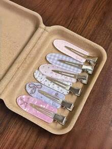 12pcs Cute Rhinestone Bowknot Side Bangs Hair Clips, Versatile Fashionable Accessories For Girls - Multicolor - View 5