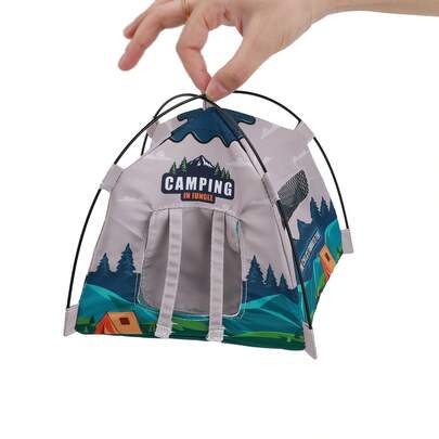 1 chiếc lều cắm trại bập bênh 12 inch, nhà búp bê, lều mini tổ vẹt mùa hè, làm mát cho thú cưng, quà tặng thu nhỏ nhà búp bê bằng bông 10cm