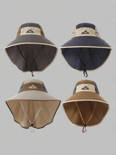 1 pezzo Cappello da sole da esterno, cappello da pesca unisex traspirante con protezione UV a tesa larga e copertura per il collo, adatto per primavera/estate, ottimo regalo per famiglia, amici, fidanzato/fidanzata, Natale, Festa della mamma, Festa del papà, Festa dell'insegnante, compleanno, spiaggia, vacanza