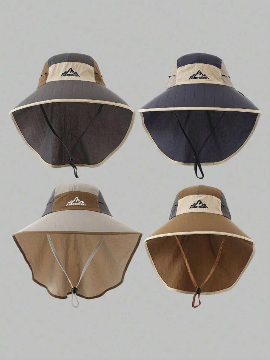 1pc Outdoor Sun Hat, Unisex Breathable UV Protection Wide Brim Neck Cover Fishing Cap, Suitable For Spring/Summer, Great Gift For Family, Friends, Boyfriend/Girlfriend, Christmas, Mother's Day, Father's Day, Teacher's Day, Birthday,Beach,Vacation - Multicolor - View 1