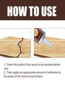 jakehoe Pegamento de madera, adhesivo multiusos para reparación de madera para muebles, pisos, mesas, sillas, grietas y espacios - B60ml - Ver 6