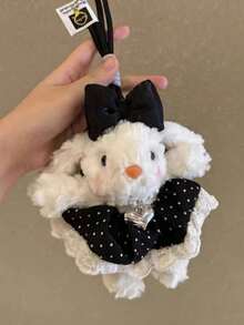 软萌少女风配饰毛绒兔子吊坠，碎花裙垂耳兔钥匙扣，甜美少女风背包挂饰，送给闺蜜的礼物，情人节礼物，包包配饰，包包挂饰，教师节礼物 - 彩色 - 查看 9