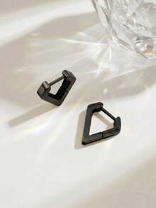 1 Pair Geometric Diamond-Shaped Women's Earrings, Stainless Steel Waterproof Hypoallergenic Gold Earrings, Women's Silver Minimalist Cold Style Geometric V-Shaped Triangle Polished Ear Clips For Daily Commute, Date, Party, Matching With Suits, Shirts, T-Shirts, Valentine's Day, Birthday, Mother's Day Gifts And Vacation Surprises - Multicolor - View 10