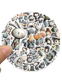50pcs Cute Sleepy Cartoon Character Sticker Funny Creative Decal For Tablet Computer Phone Case Laptop Luggage Fridge Envelope Label Magazine Decal Sticker DIY Gift Stickers Scrapbook Supplies Scrapbooking - 1 Set - View 4