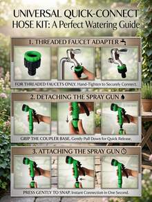 Ống dẫn nước đa năng bằng cao su latex, màu xanh dương/xanh lá cây, dạng đặc, dài 30 mét, áp suất cao, tự co rút, kèm súng phun nước tưới vườn, thích hợp cho rửa xe và làm vườn, dạng cuộn có thể thu gọn, dụng cụ tưới tiêu. - 100 feet vòi + 1 vòi phun - Xem 10