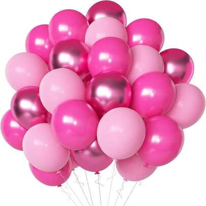 21/30pcs 10-Inch Metallic Red, Fuchsia And Pink Latex Balloons Party Set, Suitable For Theme Parties, Birthdays, Baby Showers, Bachelorette Parties, Weddings, Valentine's Day, Engagements, Anniversaries, Photoshoots And More. Party Supplies, Party Decorations, Photo Backdrop.