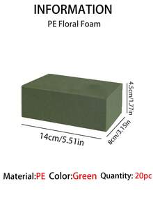 Bộ 20/10/1 miếng, Khối xốp cắm hoa khô và ướt, Khối xốp polystyrene màu xanh lá cây, Thích hợp cho cắm hoa, trang trí cây cảnh, trang trí Ngày Valentine, trang trí Ngày của Mẹ, trang trí đám cưới, quà tặng Ngày Valentine, trang trí mùa xuân và đồ thủ công DIY, cũng thích hợp cho cắm hoa mùa xuân và đồ thủ công DIY. Trang trí hoa hồng, phong cách trang trí, đồ dùng cho Ngày Valentine, đám cưới và các ngày lễ. - xanh A - Xem 18