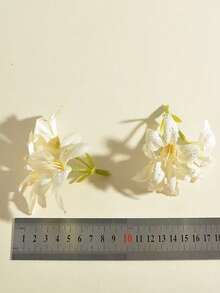 1个仿真露珠三叉花装饰，DIY家居装饰，人造花盒，适合母亲节 - 彩色 - 查看 2