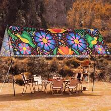 Toldo rectangular de lona con estampado floral mexicano multicolor, toldo solar impermeable para exteriores para patio, jardín, balcón - A - Ver 10