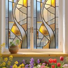 1/4pcsMinimalist And Refreshing Geometric Frosted Glass Window Stickers Are Reusable, Adhesive-Free, Opaque, And Heat-Insulating, Suitable For Bathrooms, Living Rooms, And Glass Decoration. - Frosted Stickers - View 9