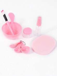 9pcs/Set Face Mask Bowl Kit, DIY Beauty Tools With Silicone Mask Spoon & Spray Bottle - Pink - View 11