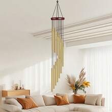 Beautiful 12-Tube Metal Wind Chime - Available In A Variety Of Colors - A Wonderful And Eye-Catching Outdoor Decoration, No Electricity Required, Easy To Hang, Suitable For Patio, Garden Or Porch, Outdoor Decorations - Gold - View 10