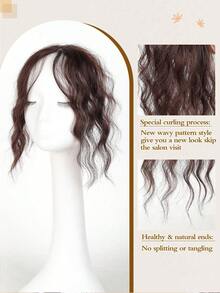 Wig Poni Sintetis Wanita, Wig Topper, Rambut Simulasi Alami, Rambut Wol Bergelombang, Rambut Keriting, Rambut Janin, Poni Tipis - MultiWarna - View 5