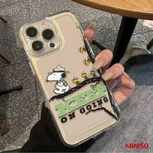 Miniso 名创优品史努比“继续前进”透明TPU手机壳，适用于iPhone 17/17 Pro/17 Pro Max/17 Air/16/15/14/13/12/11/X系列，iPhone 17 Pro Max手机壳，iPhone 17 Pro手机壳，iPhone 17手机壳，圣诞礼物，女朋友 - 無色 - 查看 5