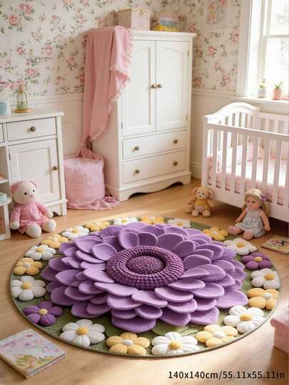 1pc Cartoon Animal Pattern Decorative Rug, Lively And Healing Style, Suitable For Kids Play Area, Bedroom, Minimalist Living Room, Round Area Rug, Decorative Carpet, Bedroom Decor, Small Rug, Carpet, Home Decor, Living Room Rug, Living Room Small Rug, Bedroom Rug, Living Room Home Decor, Outdoor Rug, Washable Rug, Suitable For Spring, Summer, Autumn And Winter