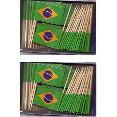 Azil Tootpick Flags. 200 Small Mini Cupcake Cocktail Sticks And Picks Azil Tootpick Flags