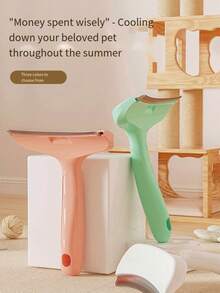 Bàn chải chải lông thú cưng màu pastel, bàn chải chải lông chó lưỡi cong, dụng cụ chải lông thú cưng tối giản. - Xem 2