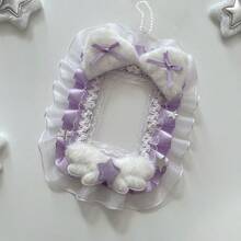 1 件可爱蕾丝和网状照片展示卡夹，带挂链，五角星图案手工 DIY 成品，偶像粉丝商品，3 英寸照片展示，Kpop 蓬松天使翅膀猫耳装饰，洛丽塔卡夹 - 彩色 - 查看 28