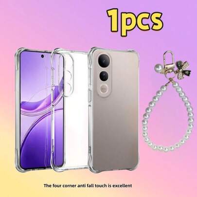 1个手机壳+1条手机挂绳，兼容vivo Y200/ Y75/ Y36/ Y22s/ Y17s/ Y3/ V29/ V25/ V21s/ S12/ Y55/ Y91及类似智能手机型号，透明边角防摔手机壳，手机壳，防摔手机壳，透明手机壳，简约手机壳，纯色手机壳，透明手机壳，TPU防摔手机壳