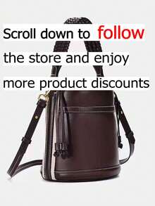 New Fashionable Classic Multifunction Solid Color Waterproof PU Women's Handbag, With Drawstring Design, Contrast Color Bucket/Crossbody Bag. Women's Wallet, Suitable For Shopping, Work, Travel - Burgundy - View 2
