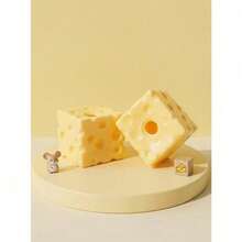 1pc 7cm Square Ultrathin Cheese Ball Squishy, TPR Shell Slow Rebound Squeeze Toy, No Filler, DIY Cheese Skin Squishy, Birthday/Halloween Gift, Perfect Gift, Stress Relief Gift For Teens - 彩色 - 查看 2
