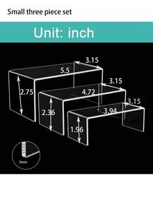 1/3/4/5 Pcs Transparent Acrylic U-Shaped Display Stand - Reusable Cupcake Stand For Desserts, Jewelry, Buffet And Party Supplies. Sturdy, Adjustable And Easy To Assemble - Clear - View 17