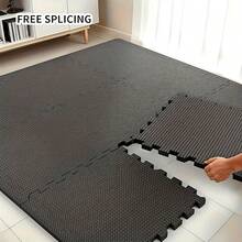 6pcs High Density EVA Foam Interlocking Exercise Mat Set, Black - Durable, Thick Gymnastics And Fitness Floor Protection, Suitable For Home Workout, Yoga, Body Training - Multicolor - View 2