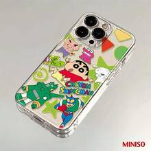 Miniso 名创优品蜡笔小新透明TPU手机壳，适用于iPhone 17/17 Pro/17 Pro Max/17 Air/16/15/14/13/12/11/X系列，iPhone 17 Pro Max手机壳，iPhone 17 Pro手机壳，iPhone 17手机壳，圣诞礼物，女朋友 - 無色 - 查看 2