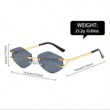 1/2副新款多边形无框眼镜，高端优雅设计，人人必备 - 彩色 - 查看 5