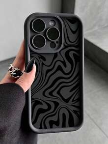 1个全新高竹加固防摔手机壳，独特黑色图案设计，加厚保护套，兼容苹果17 Pro Max/Air、16、11/12/13/14 Plus、XR、7/8 Plus、15 Pro Max - 黑色 - 查看 1