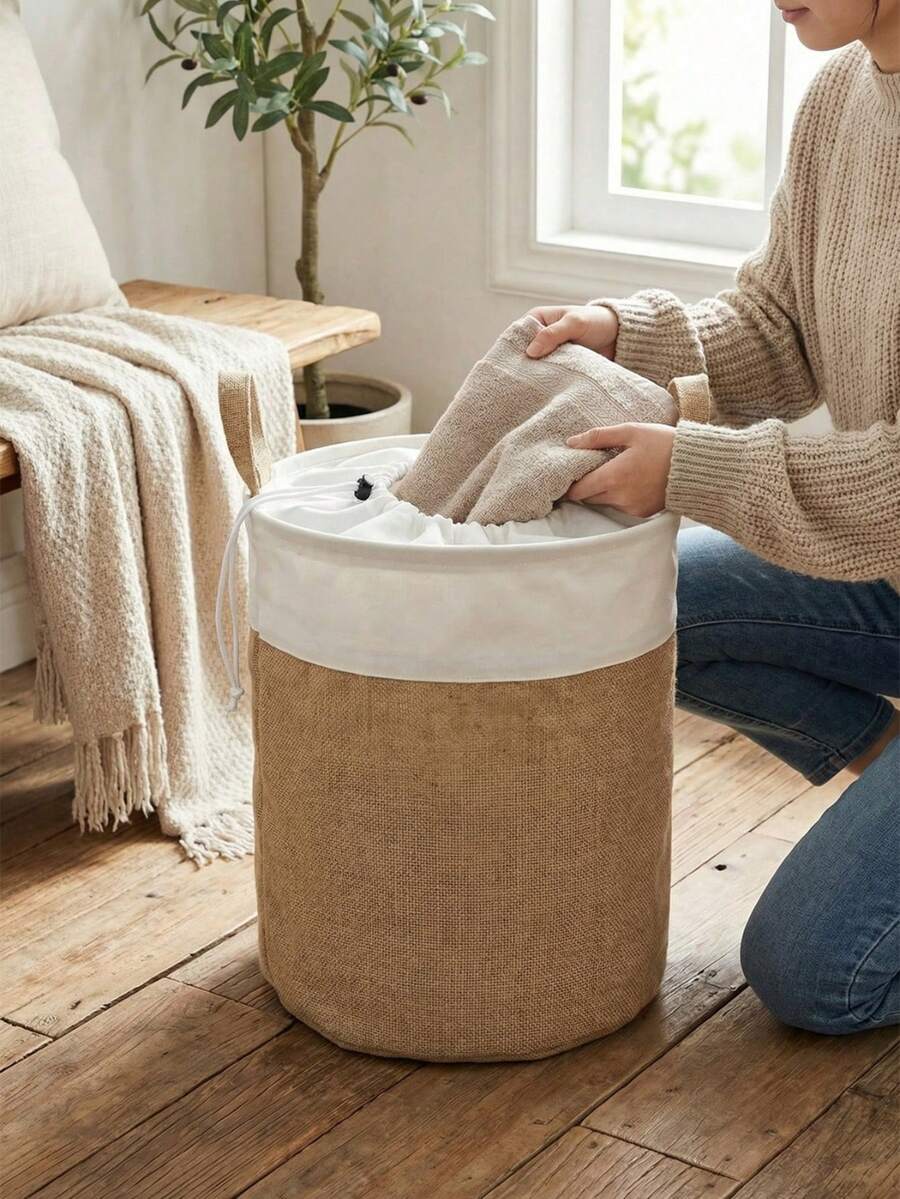 PH PRENDI HOME سلة تخزين قابلة للطي للغسيل/الألعاب مع إغلاق برباط (للاستخدام داخل الخزانة) 37x40 - متعدد الألوان - مشاهدة 1
