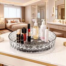360° Rotating Makeup Organizer Tray, Multi-Functional Desktop Storage Box, Large Capacity Visible Bathroom Shelf, Kitchen Spice Rack, Entryway Fragrance Holder Tray, Bathroom Accessories, Accessory Set, Bathroom Accessory Set, Makeup Display Carousel - View 10
