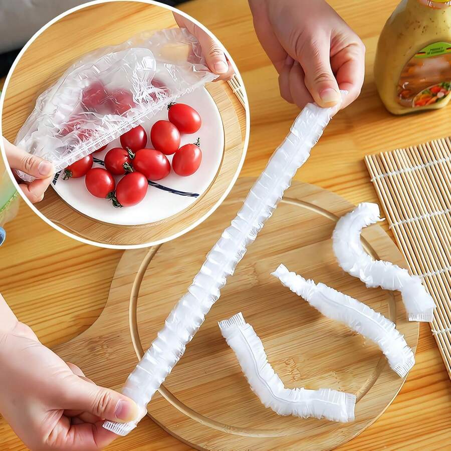 50/200/300pcs Elastic Food Wrap Film - Disposable Plastic Food Wrap Bags, Suitable For Kitchen And Dining Food Preservation Needs