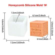 1 khuôn silicon hình tổ ong, khuôn hình vuông 3D hình học dùng để làm xà phòng thủ công, thạch cao, nến thơm. - Tổ ong - Xem 5