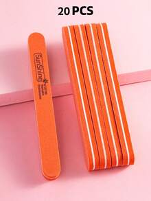 5/10pcs Rectangular Nail File Set, 0.47 Inch Thick, Suitable For Gel Nails, Washable Sponge Double-Sided 100/180 Grit Sandpaper For Grinding And Polishing - Multicolor - View 25