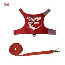 Bearded Dragon Adjustable Harness And Leash Set, Designed To Prevent Escape, Features A Comfortable Walking Vest And A 5-Foot Ty Leash, Perfect For Outdoor Activities, Park Outings, And Exploration - Red - View 13