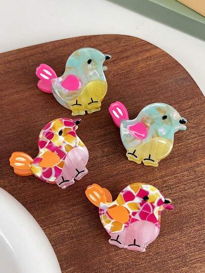 2 chiếc kẹp tóc hình chim dễ thương! Phụ kiện tóc thiết kế hình động vật ngộ nghĩnh - Chất liệu acetate, lý tưởng cho các bữa tiệc và tạo kiểu tóc mái/tóc lệch hàng ngày, mùa hè, kỳ nghỉ, du lịch.